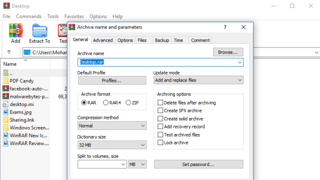 WinRAR for Windows 10 Screenshot 2