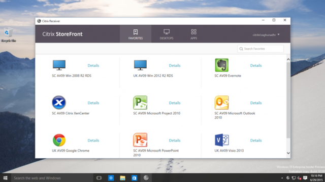 Citrix Receiver for Windows 10 Screenshot 2