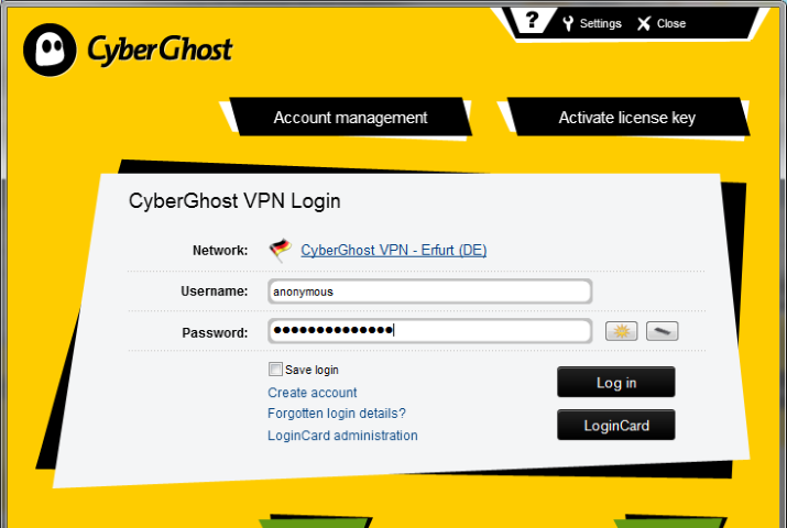 CyberGhost VPN Screenshot 1