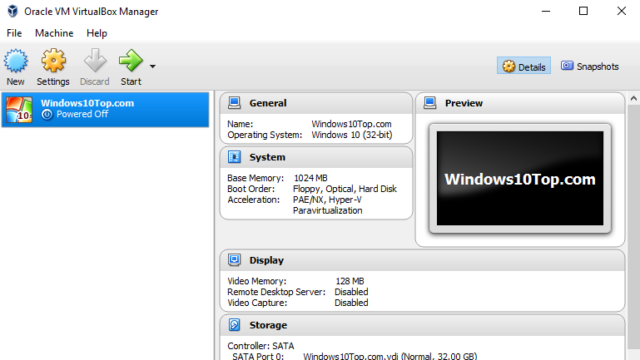 VirtualBox for Windows 10 Screenshot 2
