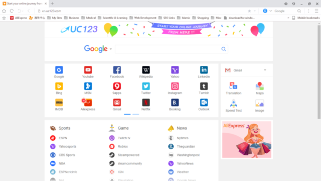 UC Browser for Windows 10 Screenshot 1