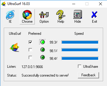 UltraSurf for Windows 11, 10 Screenshot 2