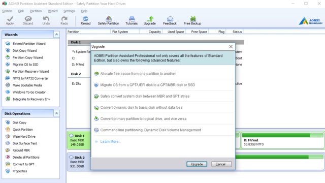AOMEI Partition Assistant Standard Edition for Windows 10 Screenshot 2