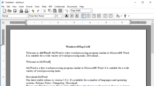 AbiWord for Windows 10 Screenshot 1