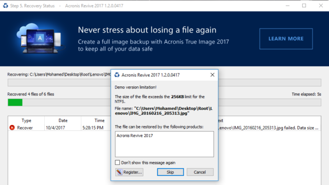Acronis Revive for Windows 10 Screenshot 3