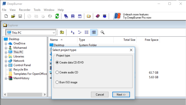 DeepBurner for Windows 11, 10 Screenshot 1