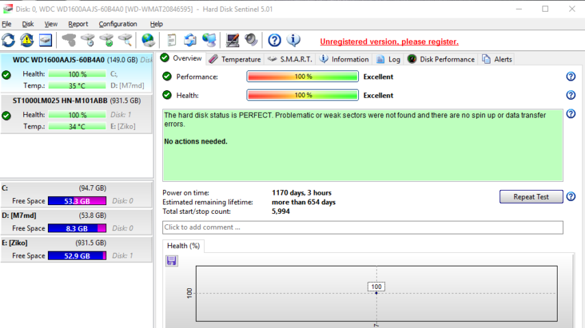 Hard Disk Sentinel Screenshot 1