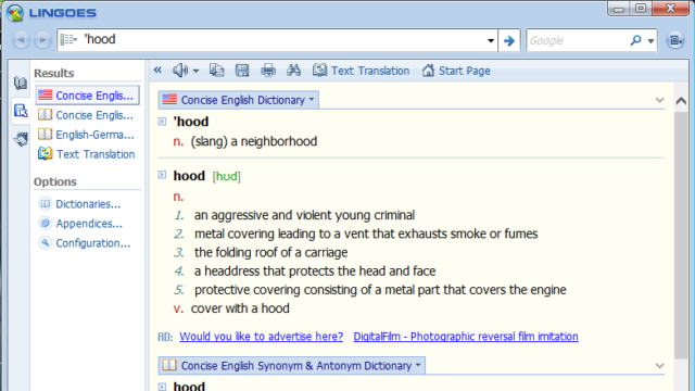 Lingoes Translator for Windows 10 Screenshot 1