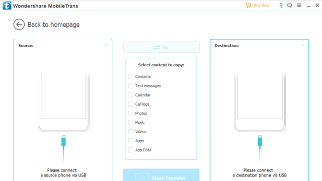 Wondershare MobileTrans for Windows 10 Screenshot 2