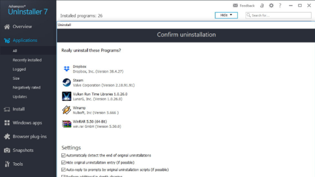 Ashampoo UnInstaller for Windows 10 Screenshot 1