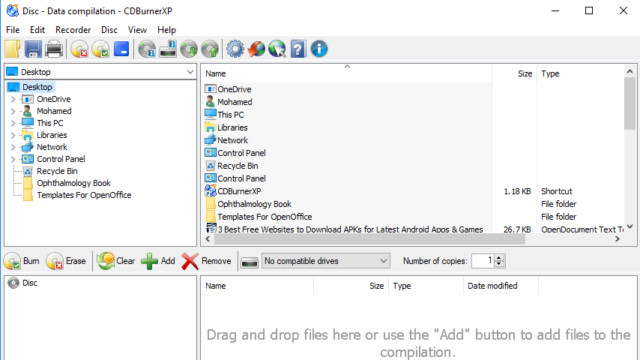 CDBurnerXP for Windows 11, 10 Screenshot 2