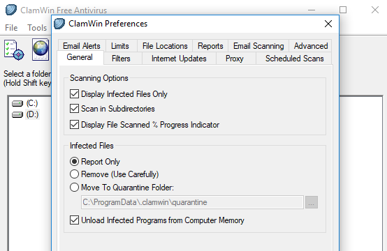 ClamWin Antivirus for Windows 11, 10 Screenshot 3
