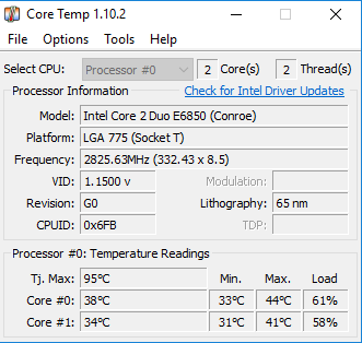 Core Temp for Windows 11, 10 Screenshot 1