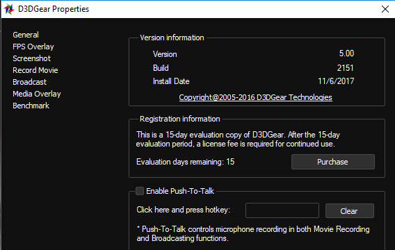 D3DGear for Windows 10 Screenshot 1