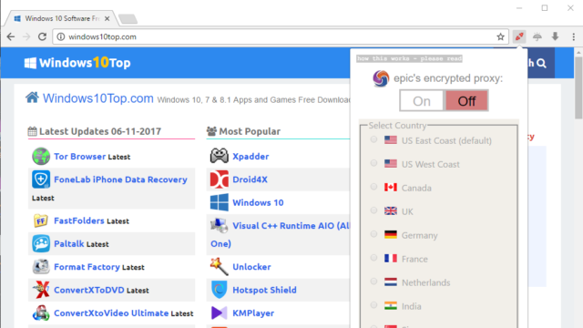 Epic Privacy Browser for Windows 10 Screenshot 2