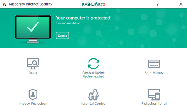 Kaspersky Internet Security for Windows 10 Screenshot 1