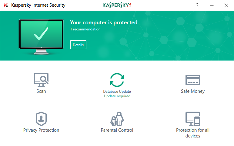 Kaspersky Internet Security Screenshot 1