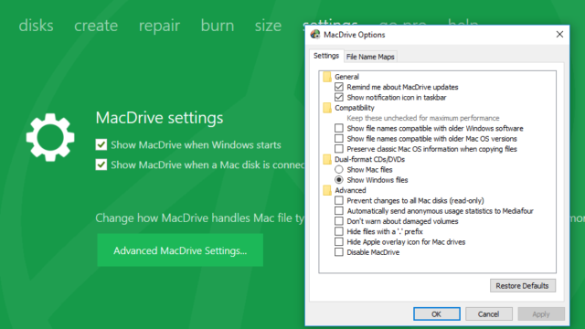 MacDrive for Windows 10 Screenshot 3