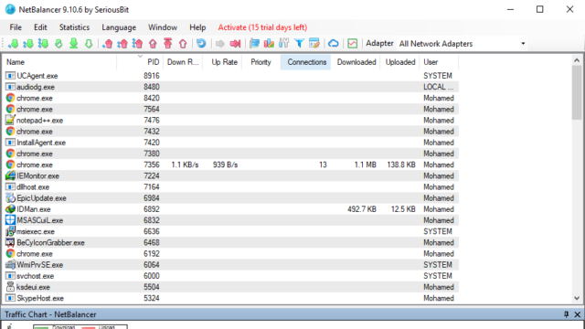 NetBalancer for Windows 11, 10 Screenshot 1