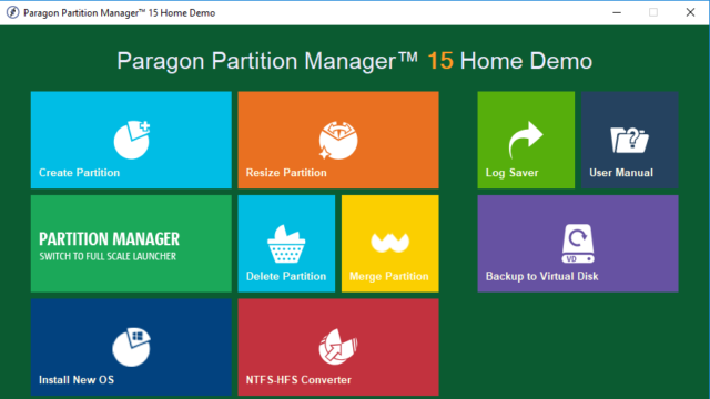 Paragon Partition Manager for Windows 10 Screenshot 1