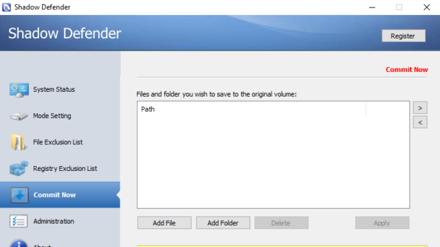 Shadow Defender for Windows 11, 10 Screenshot 3