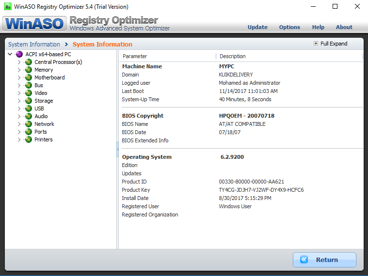 winaso registry optimizer free version