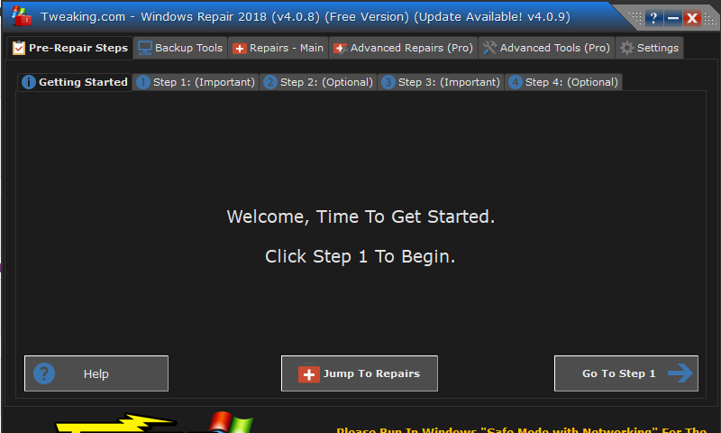 tweaking.com windows repair safe
