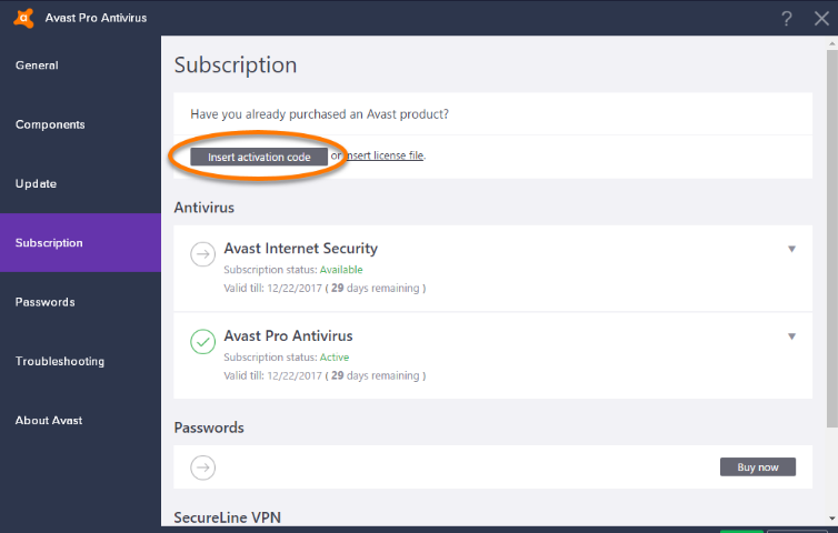 Avast Pro Antivirus Screenshot