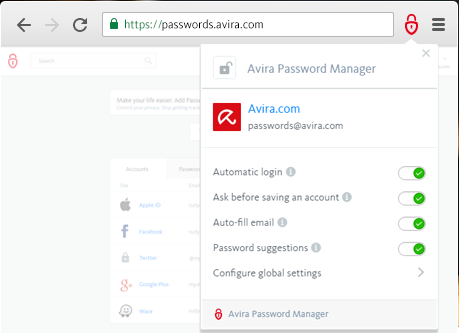 Avira Password Manager for Windows 10 Screenshot 1
