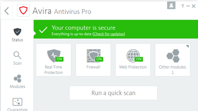 Avira Total Security Suite for Windows 10 Screenshot 1