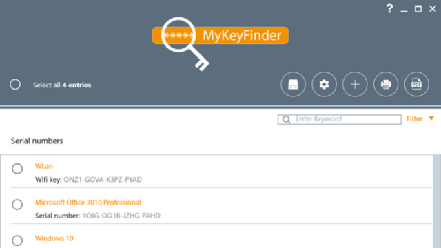 MyKeyFinder for Windows 10 Screenshot 1