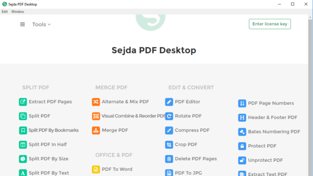 Sejda PDF Desktop for Windows 10 Screenshot 1