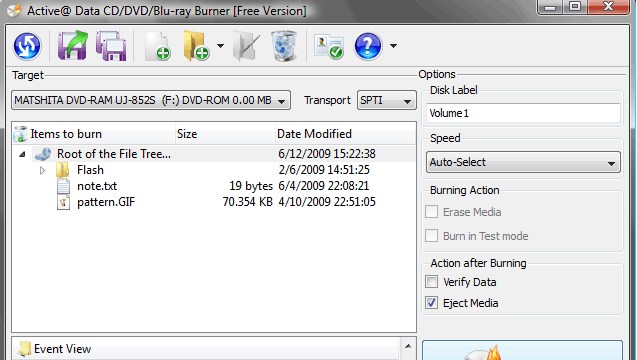 Active@ Data CD DVD Blu-ray Burner for Windows 11, 10 Screenshot 1