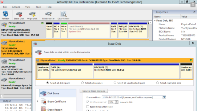 Active@ KillDisk for Windows 11, 10 Screenshot 2