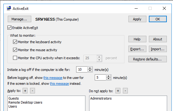 ActiveExit for Windows 11, 10 Screenshot 1