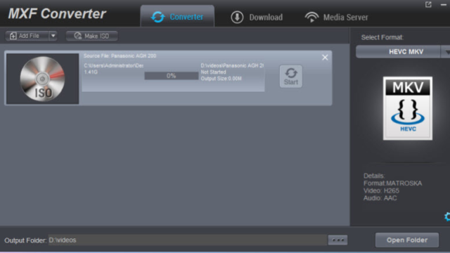 Dimo MXF Converter for Windows 10 Screenshot 2