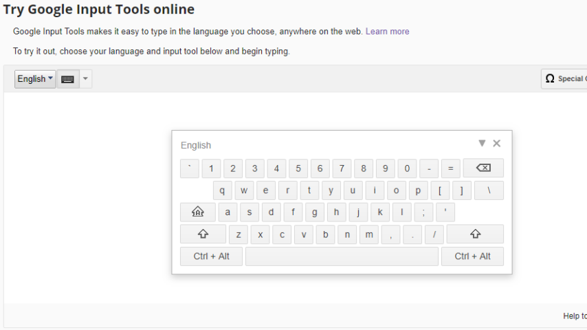 Google Input Tools Screenshot