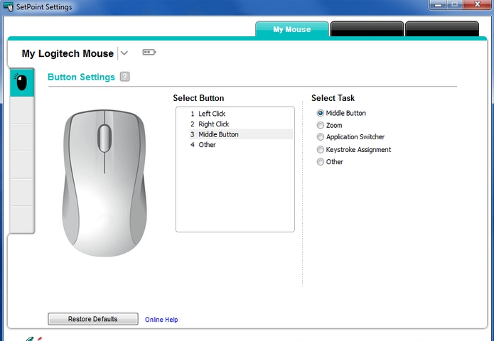 Logitech SetPoint Screenshot