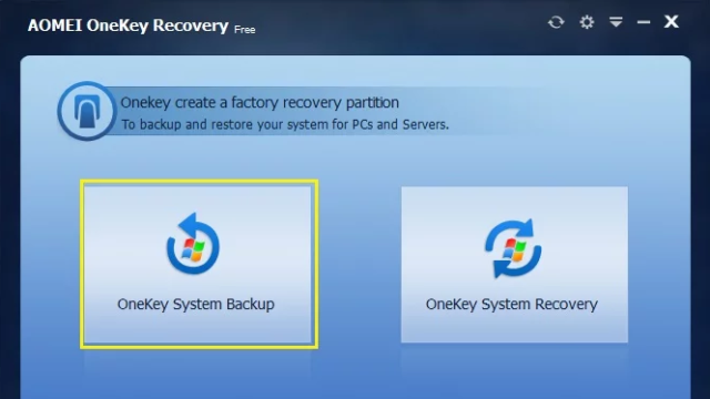 AOMEI OneKey Recovery for Windows 11, 10 Screenshot 1