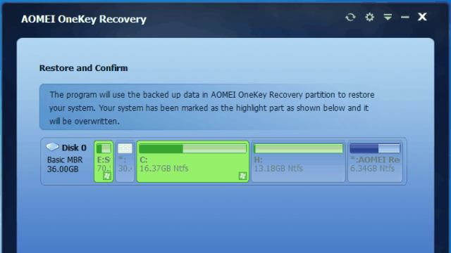 AOMEI OneKey Recovery for Windows 11, 10 Screenshot 3