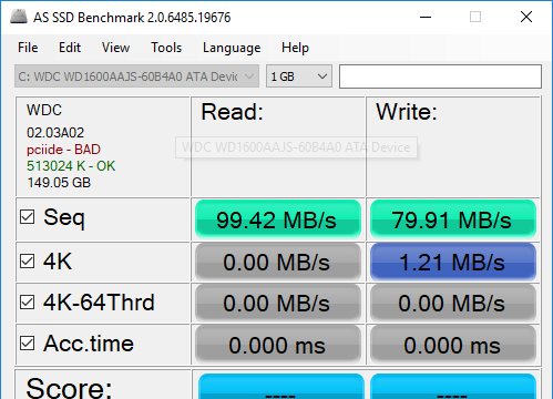 AS SSD Benchmark for Windows 11, 10 Screenshot 1