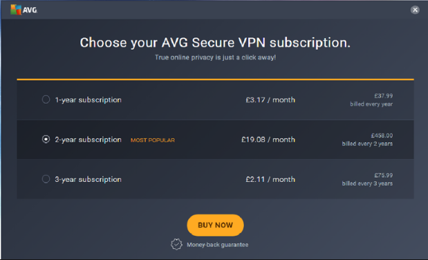 AVG Secure VPN Screenshot