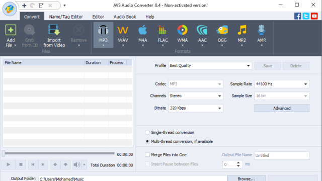 AVS Audio Converter for Windows 11, 10 Screenshot 1