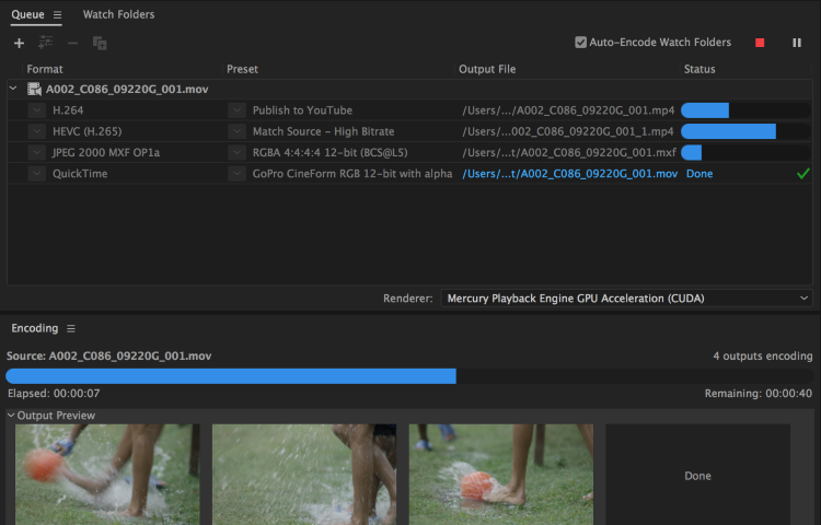 Adobe Media Encoder Screenshot