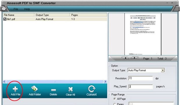 Aiseesoft PDF to SWF Converter for Windows 11, 10 Screenshot 1