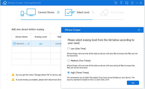 Apeaksoft iPhone Eraser for Windows 11, 10 Screenshot 1