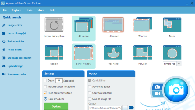 Apowersoft Free Screen Capture for Windows 11, 10 Screenshot 1