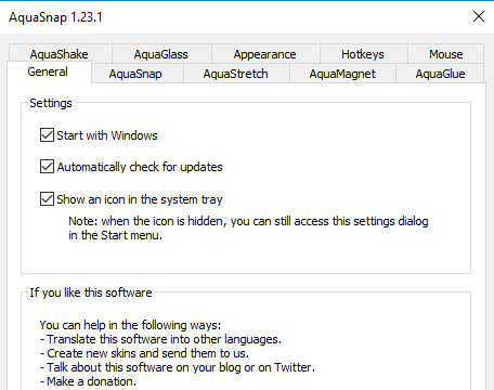 AquaSnap for Windows 11, 10 Screenshot 2