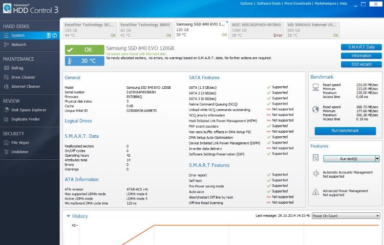 Ashampoo HDD Control Screenshot 1