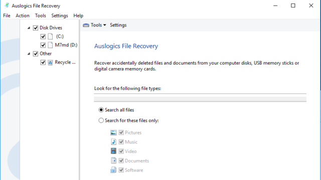 Auslogics File Recovery for Windows 11, 10 Screenshot 1